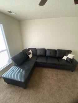 Leather sectional couch