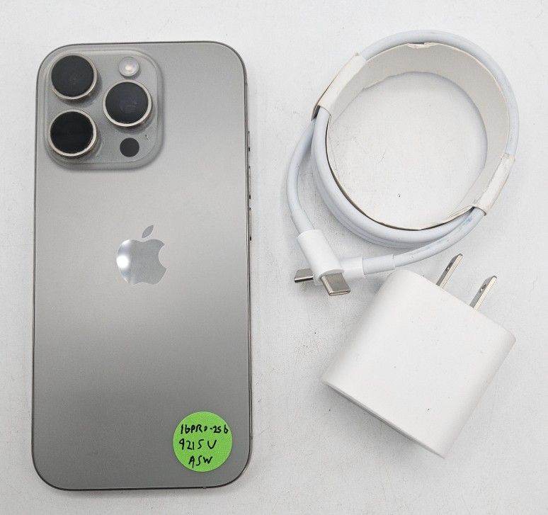 Natural Titanium Apple IPhone 16 Pro 256gb Unlocked With Chargers And Warranty $880