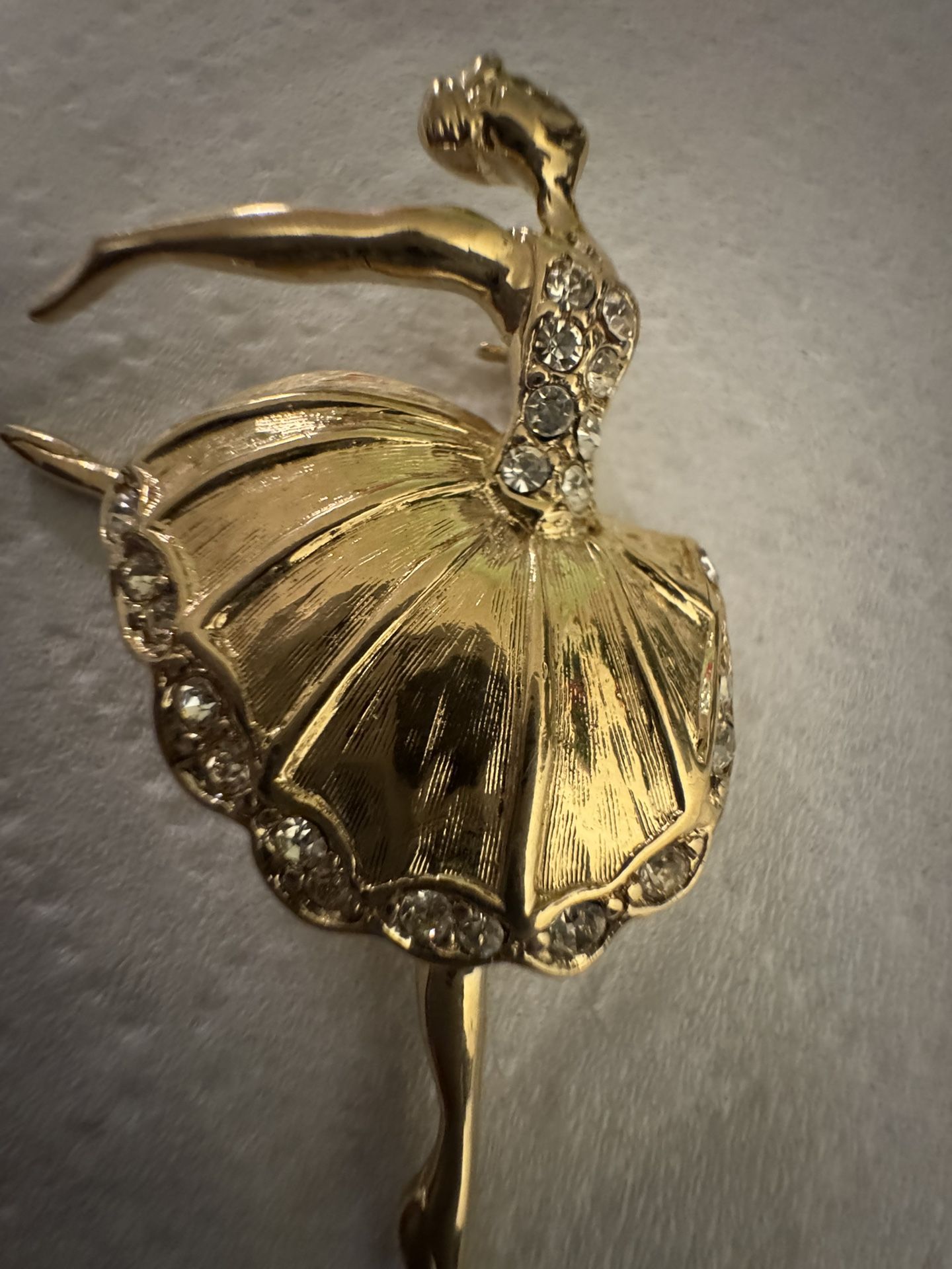 Trifari Vintage Ballerina Dancer Brooch 1990s Fashion Jewelry