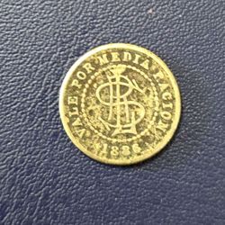Token Central Santa Lucia-gibara-1886-cuba-vale Por Media Racion