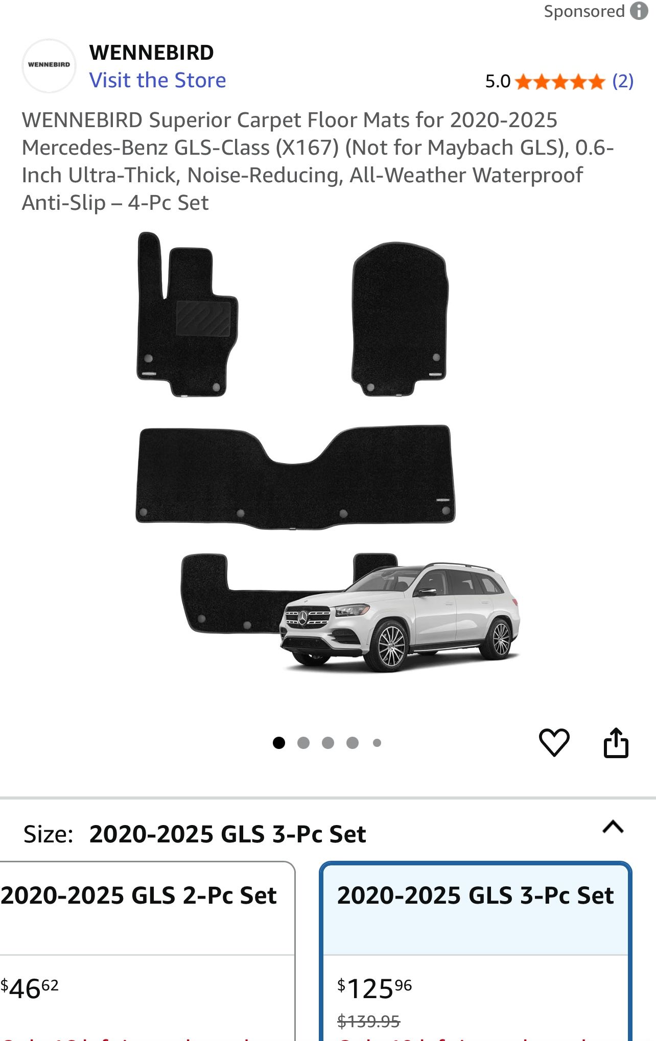 2020-2025 Mercedes-Benz GLS-Class Carpet Floor Mats