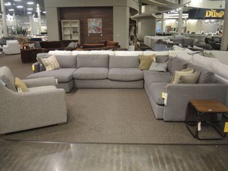 Caliber Lincoln Park 5 Piece Sectional - Light Gray | L-Shaped Couch | Corner Couch