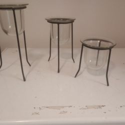 Glass Candle Holder Set