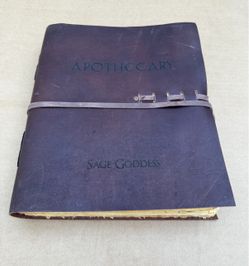 Sage Goddess Apothecary Book of Wisdom Leather Journal Handmade Paper