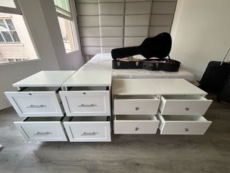 Modern White 4-Piece Storage Set – 8 Drawers
