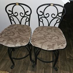 Set of 2 Metal Bar Stools