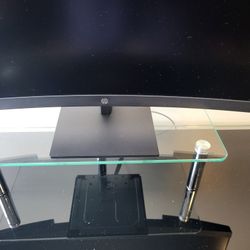 Black Glass Computer Desk