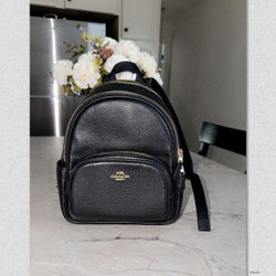 Coach Black Leather Mini Backpack