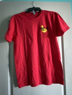 NEW Red t-shirt with Mount Gay Rum logo. Size Small