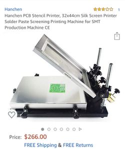 Hanchen PCB Stencil Printer, 32x44cm Silk Screen Printer Solder Paste Screening Printing Machine for SMT Production Machine CE