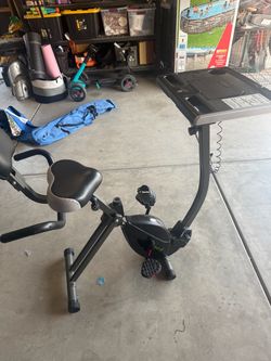 Folding Exercise Bike with Desk Attachment