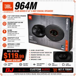 JBL Club Series 964M Car Speakers 6x9" 3-Way Coaxial Speaker System 255 Watts 🚨 Payment Options Available 🚨 No Credit Needed 🚨