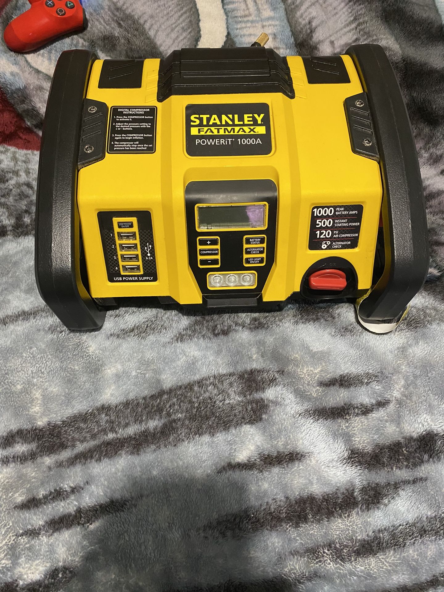 Portable Battery Charger Stanley Fatmax Powerit 1000 Amp Power for Sale
