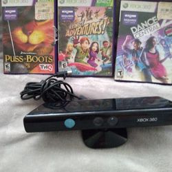 Xbox 360 Kineck With Games 