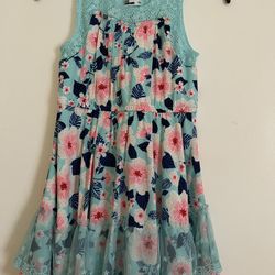 Girls Flower Print Dress 