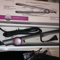 2 In 1 Straightener And Curling Iron 