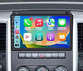 Car Stereo Radio Dodge Ram 2009, 2010, 2011, 2012, Wireless CarPlay Android Auto, Bluetooth, 10.1” Touch Screen Head Units, Backup Camera