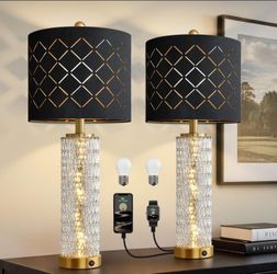 Crystal and black lamps (2 pack)