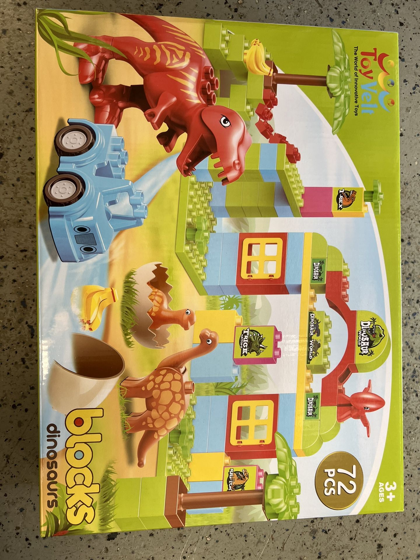 ToyVelt Dinosaur Blocks Toy 72 Piece Jurassic Era Block Set