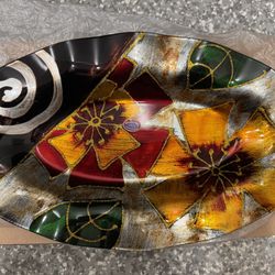 Brand New Hand Painted Tray Platter 