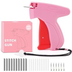 Stitch  for Clothes, Handheld Quick Sticky Sewing Tag  Fixer instant Pants Hemming Tool, Tagging  for Clothing, Includes 6 Needle,5000 Pcs Micro Faste