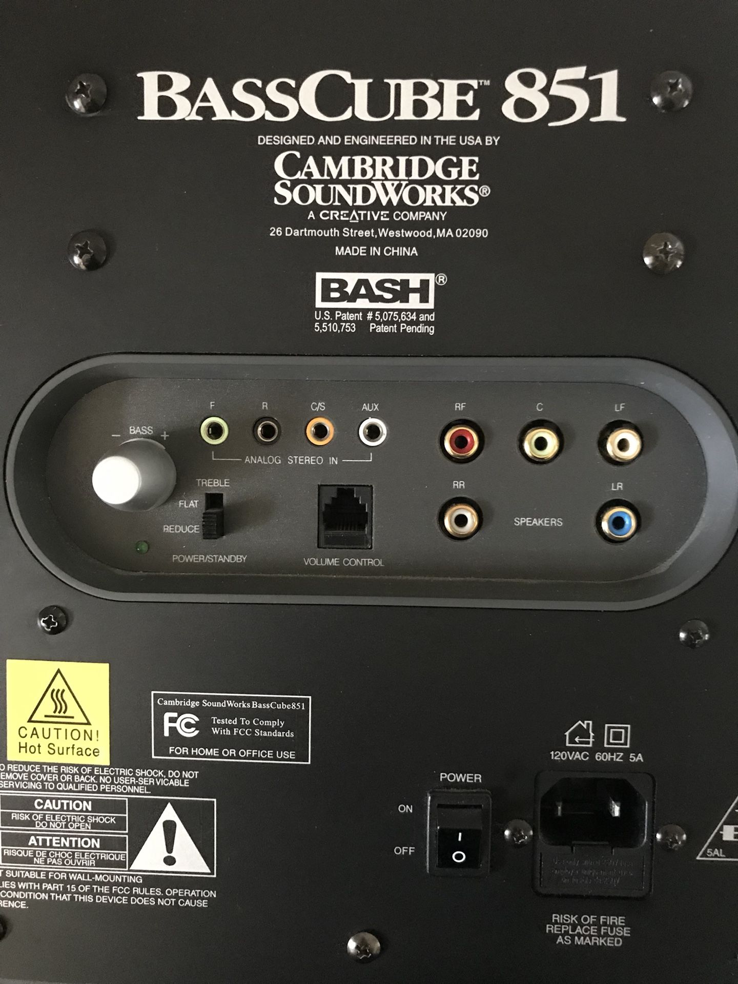 Cambridge Soundworks Basscube 851 subwoofer