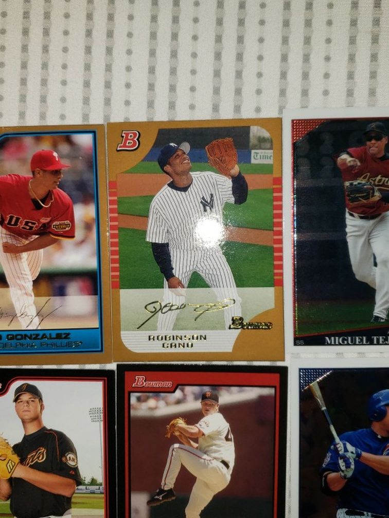 Bowman and topps cards.