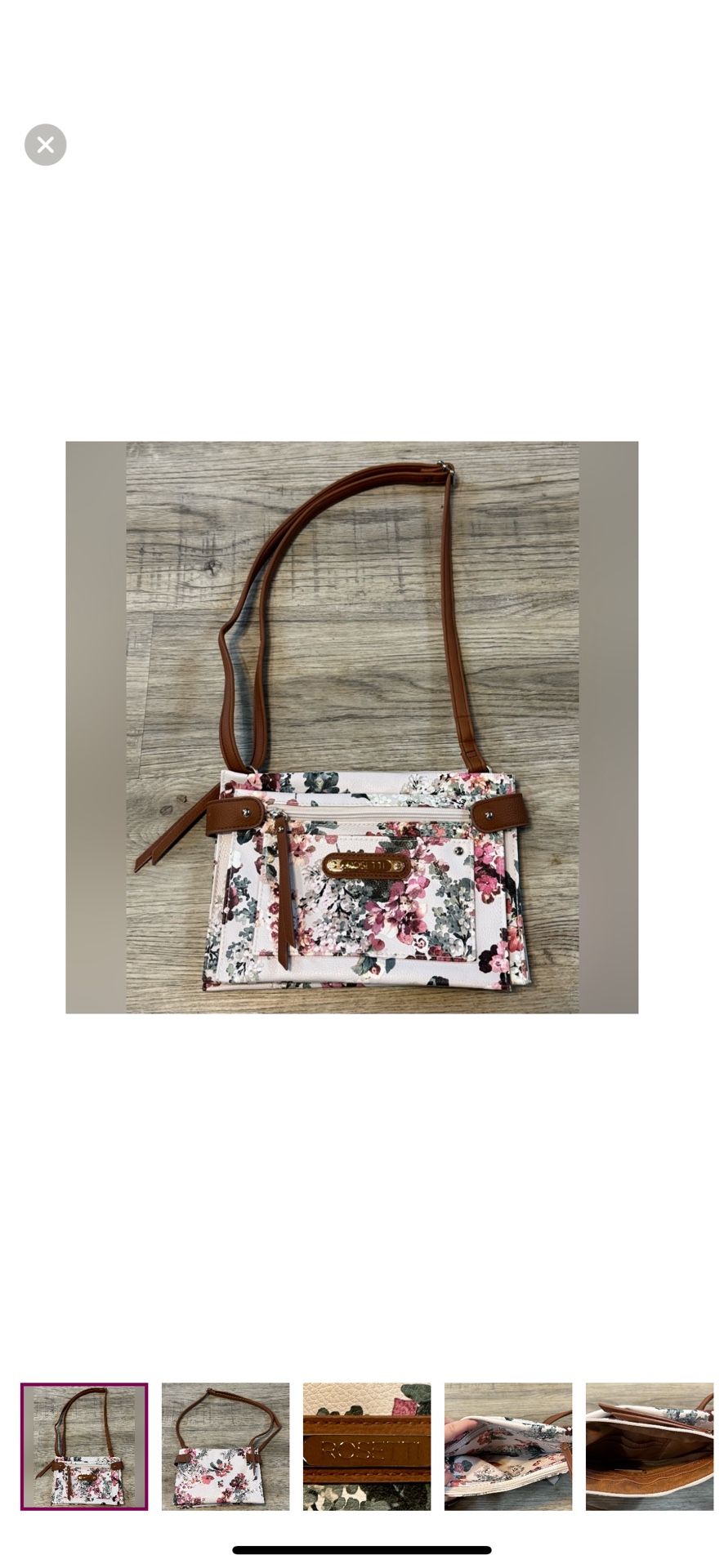 Rosetti Crossbody Shoulder Bag/Purse with Floral Print and Multiple Pockets
