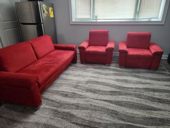 Red sofa couch sectional chairs