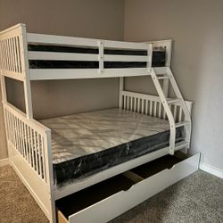 Twin / Full Bunk Bed Frame With Mattress For Sale 