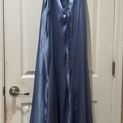 Dusty blue dress and pink dress