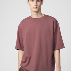 AlRism Cotton Oversized Half-Sleeve T-Shirt | Size L