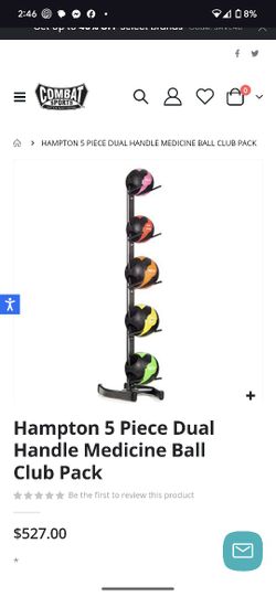 Hampton medicine ball set with stand $120
Moderate sun damage otherwise good condition.