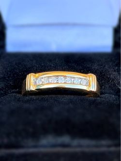 14k solid yellow gold 0.22CTW Natural Diamond Fashion Wedding Band Ring sz12 5mm