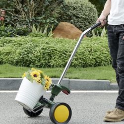 Xtremepower plant dolly with flat free wheels potted plant mover for garden