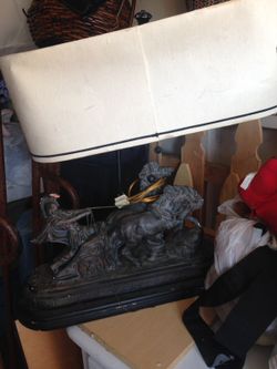 Antique Roman Soldier Vintage Lamp
