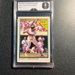 Rickey Henderson 1991 O-Pee-Chee Premier- Graded 8