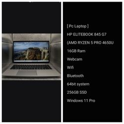 [ Pc Laptop ] 
HP ELITEBOOK 845 G7 
(AMD RYZEN 5 PRO 4650U 
16GB Ram 
Webcam
Wifi
Bluetooth 
64bit system 
256GB SSD 
Windows 11 Pro