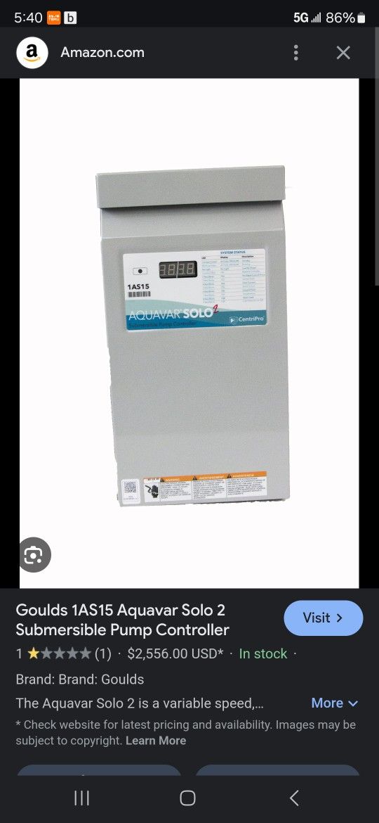 Goulds 1AS15 Aquavar Solo 2 Submercible Pump Controller