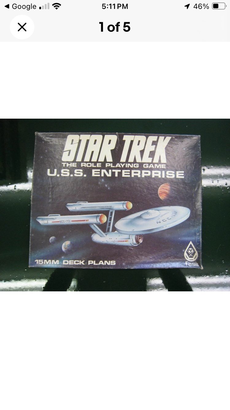 Star Trek RPG U.S.S. Enterprise 15MM Deck Plans Box Set Maps Box Set 1983