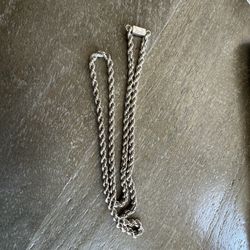 Sterling 46.8 G 25 Inch Heavy Rope Heavy Clasp Chain