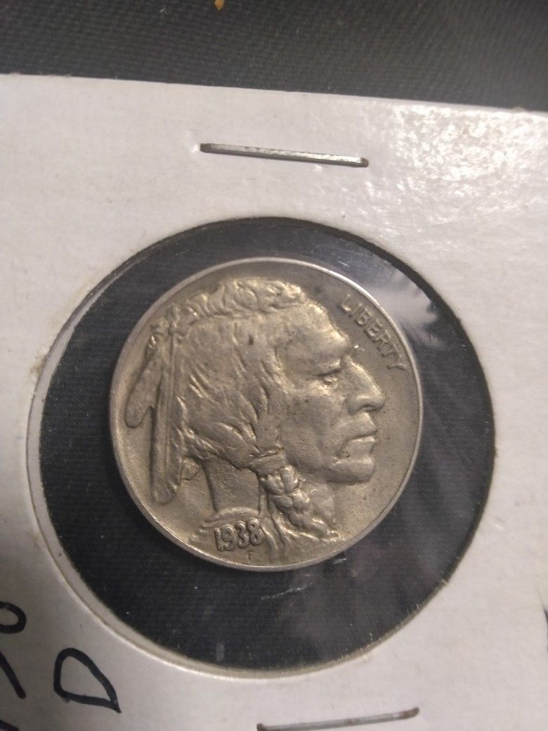 five cent Buffalo Nickel 1938 D