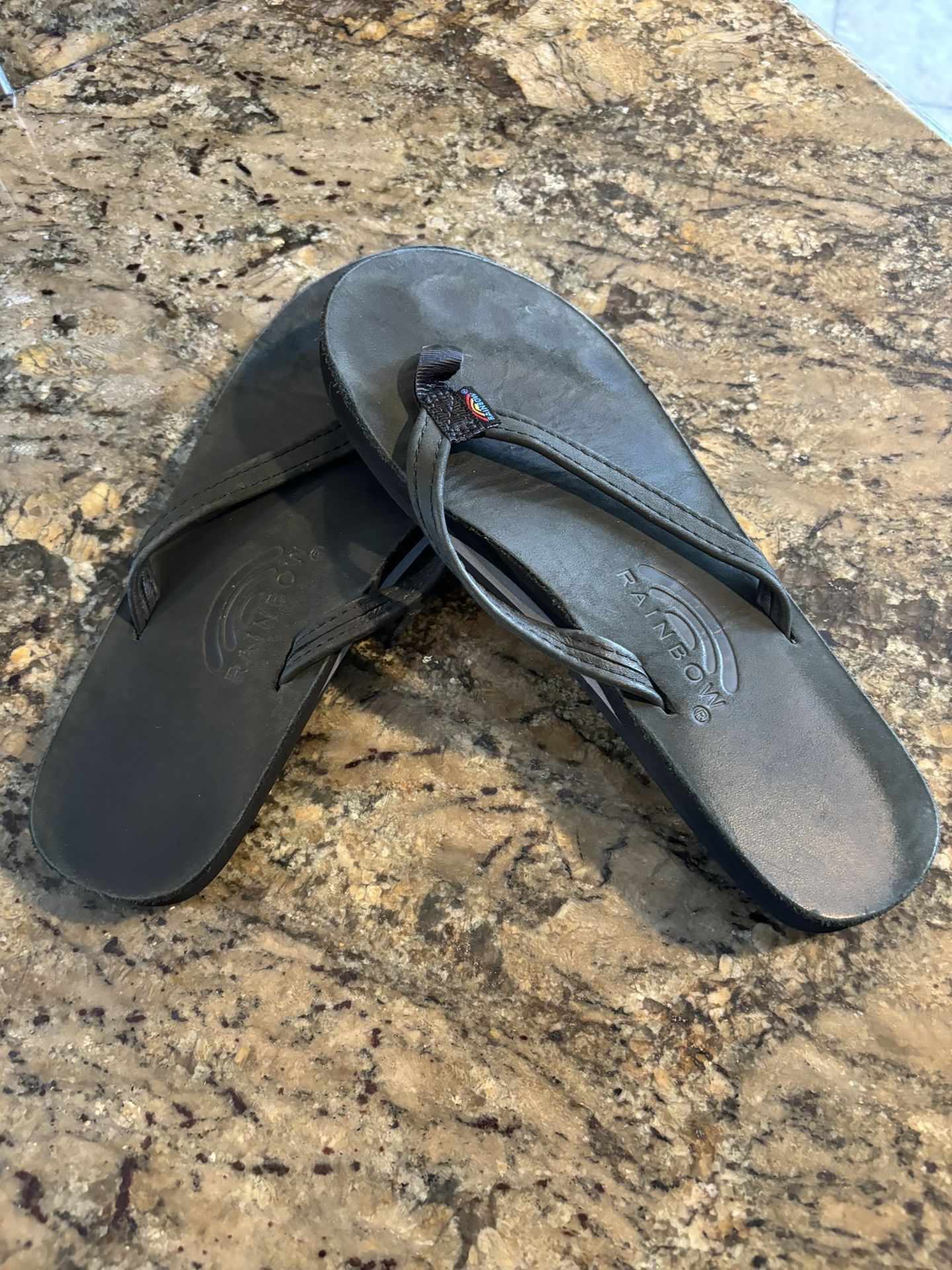 Women’s Black Rainbow Flip Flops