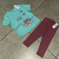 Old Navy Leggings and Paw Patrol T-Shirt, Size 12-18 Months