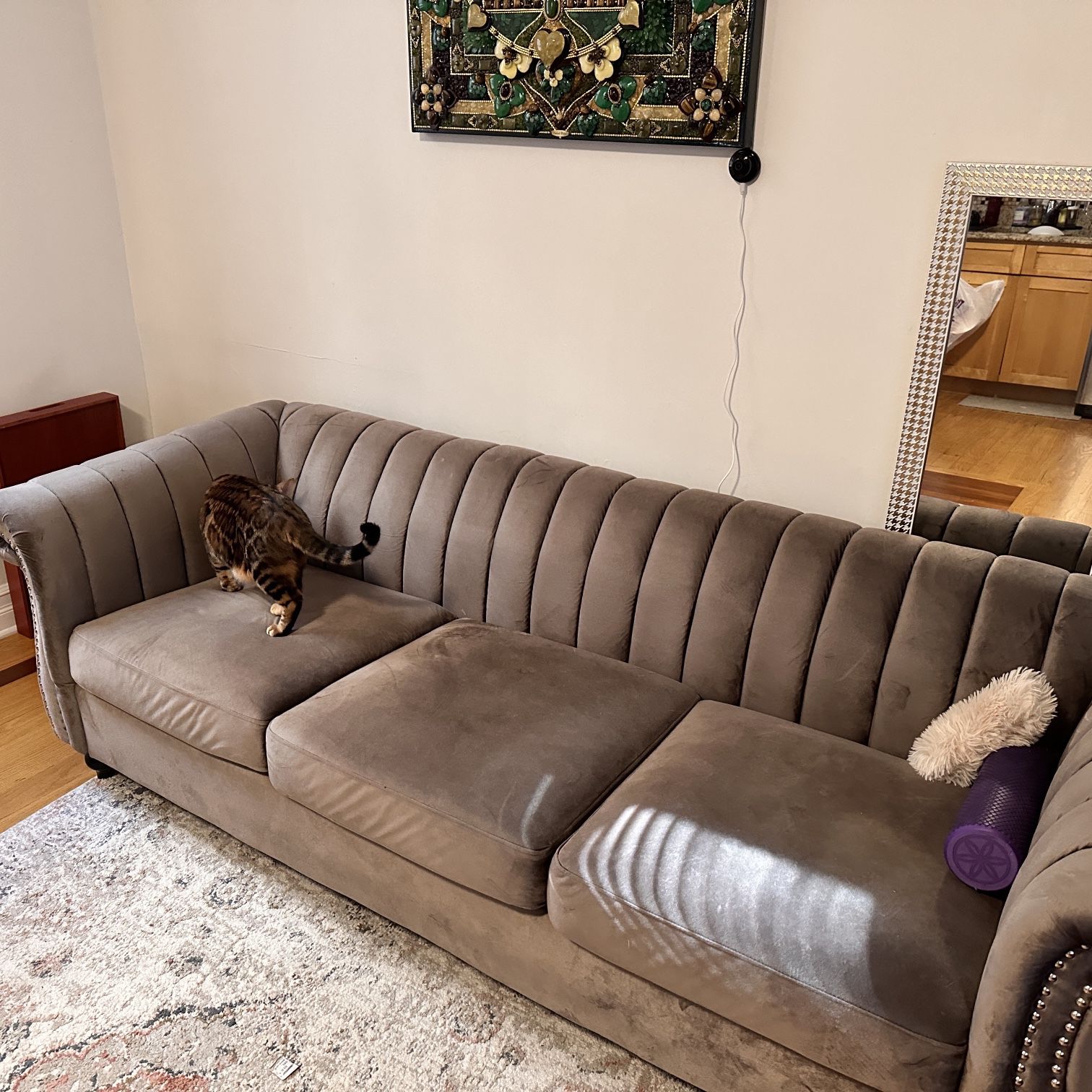 Comfortable Dark Taupe Sofa 