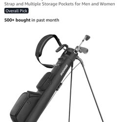 Golf Stand Bag, Lightweight Par 3 Golf Bag Holds Up to 7 Clubs with Two Way Dividers Cooler Pocket Shoulder Strap and Multiple Storage Pockets for Men