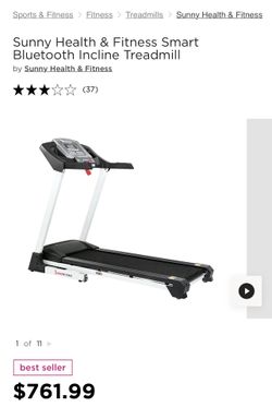 Sunny Health & Fitness Smart Bluetooth Incline Treadmill