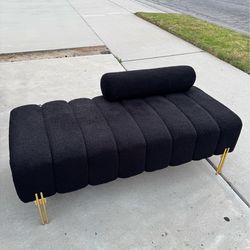 Black gold cozy entry bench
