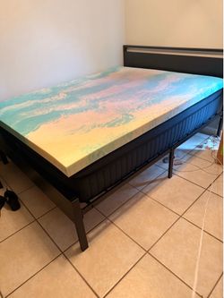 Queen bed frame and mattress