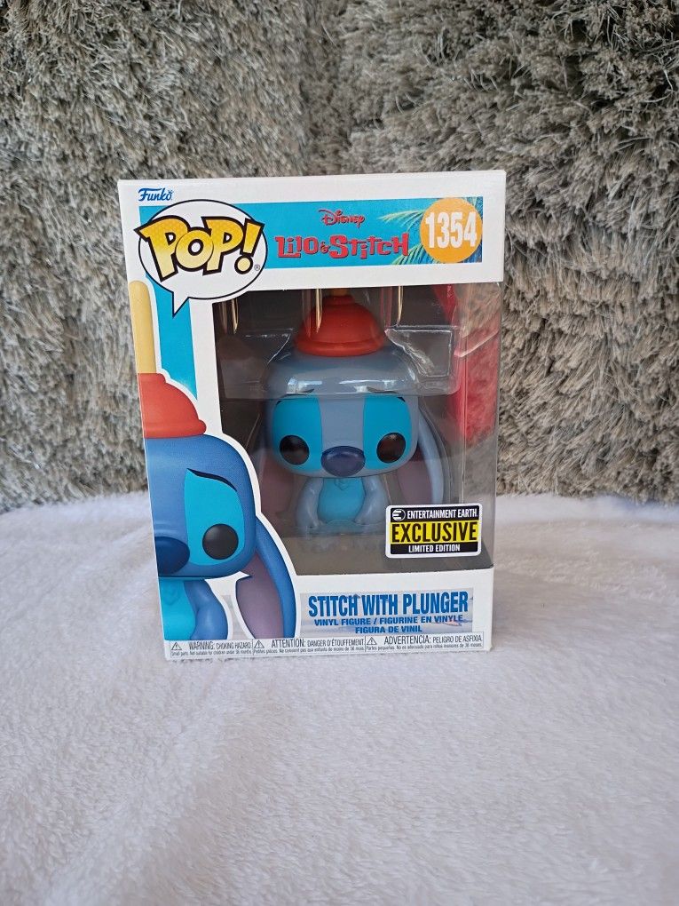 Funko Pop! Disney Lilo & Stitch Stitch with Plunger Figure #1354 EE Exclusive